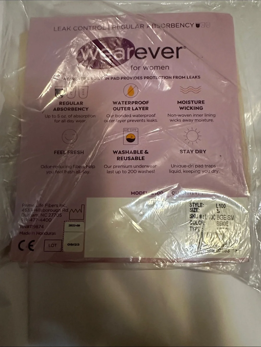 Wearever Women's White Leak Control Underwear - Regular Absorbency